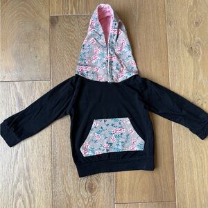 Toddler girls hoodie floral black and pink size 12 months to 18 months